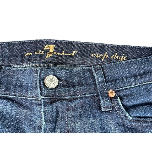 7 For All Mankind Women's Size 28 Dojo Cropped Jeans 7's Pockets Dark Wash #I8-5 - Picture 3 of 10
